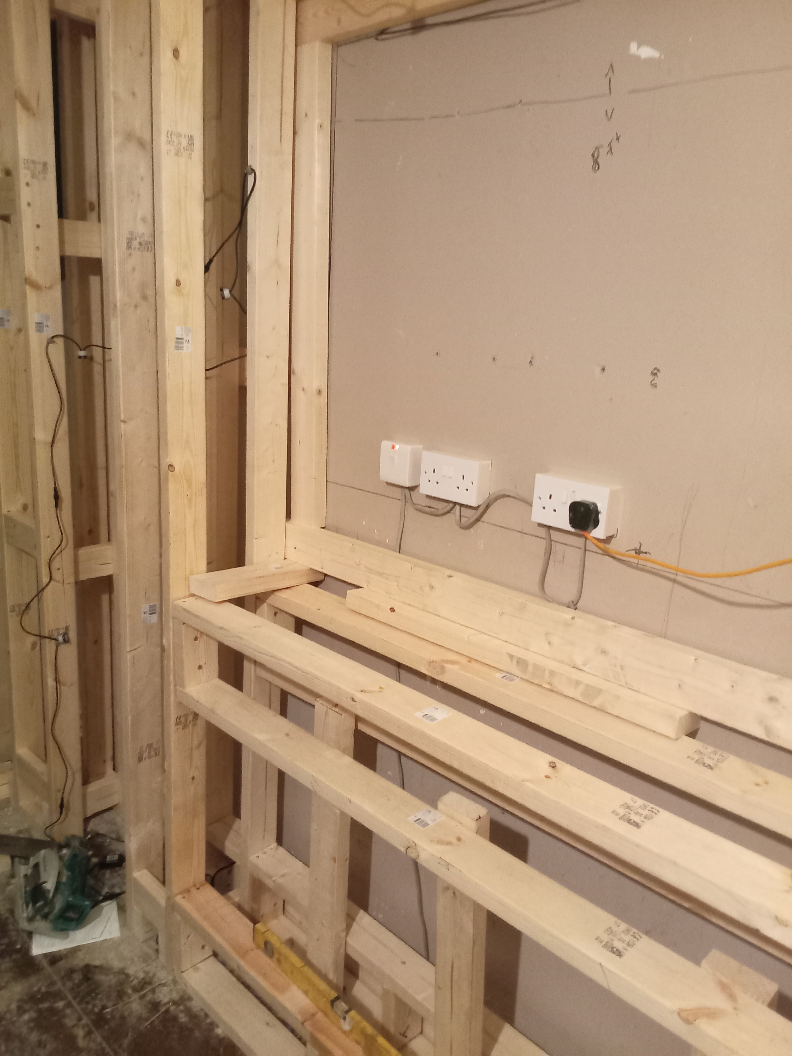 Media Wall Install Electrical Outlets