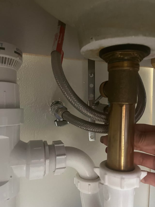 New Sink Copper Pipe Fitted